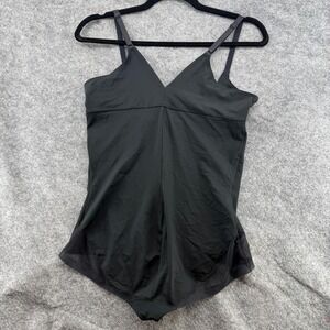 Red Hot by Spanx Bodysuit Women XL Black Adjustable Strap Shapewear V-Neck